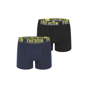 Lot de 2 boxers en coton uni ceinture colorée Freegun image-2