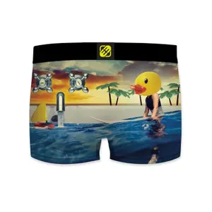 Boxer printed with duck skate and surf surrealist child Freegun image-1