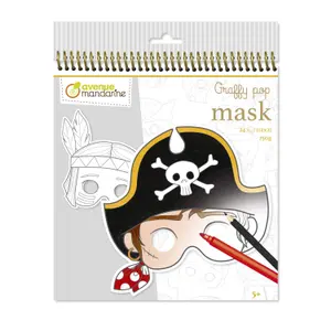 24 sheets of masks to color and cut out for boys Avenue Mandarine Graffy Pop Mask image-0