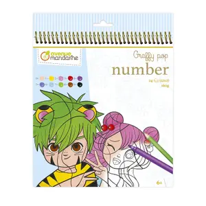 Manga-Malbuch mit 24 Malblättern Avenue Mandarine Graffy Pop Number image-1