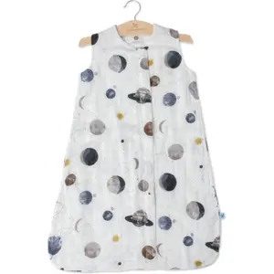 Lightweight baby sleeping bag in cotton muslin Little Unicorn Planetary image-0