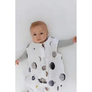 Lightweight baby sleeping bag in cotton muslin Little Unicorn Planetary image-3