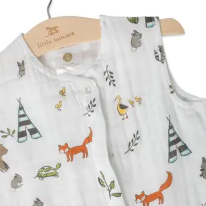 Lightweight baby sleeping bag in cotton muslin Little Unicorn image-4