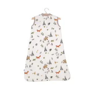 Quilted baby sleeping bag in cotton Little Unicorn image-1