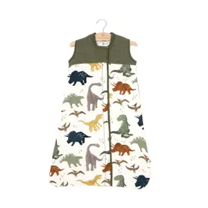 Quilted baby sleeping bag in cotton Little Unicorn Dino Friends image-0