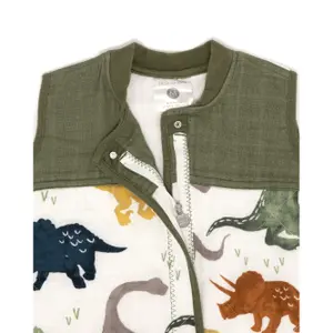 Quilted baby sleeping bag in cotton Little Unicorn Dino Friends image-2