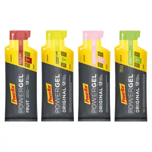 Geles PowerBar PowerGel MultiPack 10 packs of 3+1x41gr Mixed : Strawberry-Banana-Green Apple-Lemon-Lime-Red Fruit Punch image-4