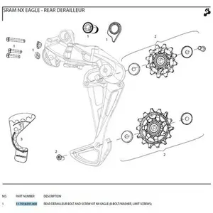 Σετ βίδων πίσω εκτροπέα Sram NX Eagle / SX Eagle B1 image-0