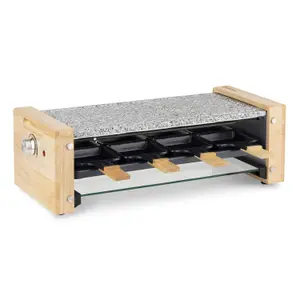 Raclette machine and cooking stone for 8 people, wood design H.Koenig image-4
