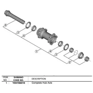 Eje de cubo completo Shimano WH-RX570-TL-F12