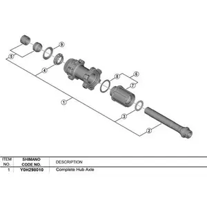 Πλήρης άξονας τροχού Shimano WH-RX570-TL-R12 image-0