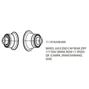 Rear disc wheel axle ends Zipp 177 11v image-1