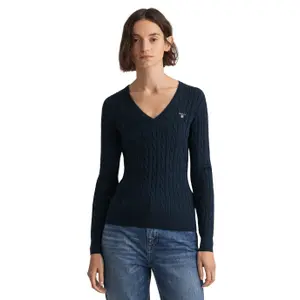 Saltador feminino Gant Stretch Cable V-Neck image-0