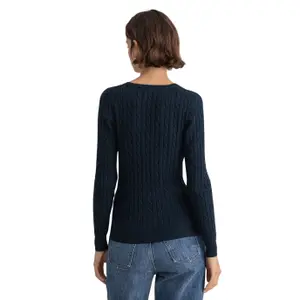 Saltador feminino Gant Stretch Cable V-Neck image-1