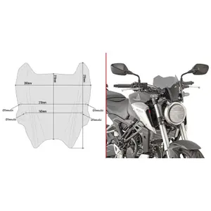 Motorcykel-boble Givi 300 R (19) - Honda Cbr 125 et Cb 300 R (2018 À 2020)