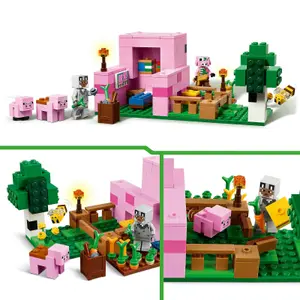 Παιχνίδι κατασκευής σπιτιού γουρουνιού minecr Lego image-1