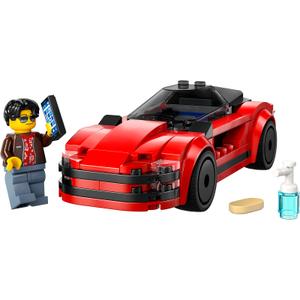 Red city sports car toy set Lego image-0