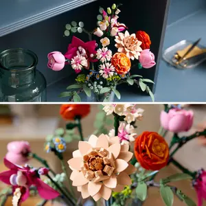 Jeux de construction joli bouq fleurs roses botanic Lego image-2