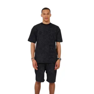 Conjunto de t-shirt e calções estampados Aarhon Paris Line image-0