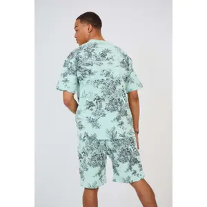 Conjunto de t-shirt e calções estampados Aarhon Paris Toile de Jouy image-1