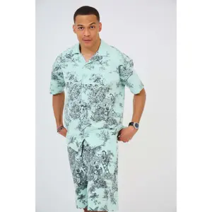 Camisa oversized estampada Aarhon Paris Toile de Jouy image-1