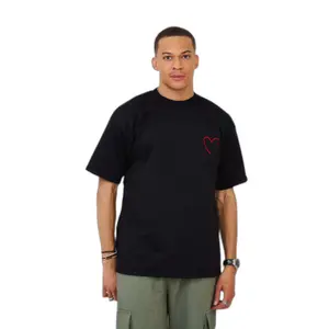 T-shirt oversize brodé Aarhon Paris Half Heart image-0