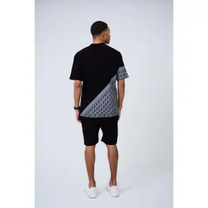 Conjunto de t-shirt e calções estampados com assinatura Aarhon Paris image-1