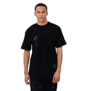 Oversized embroidered T-shirt Aarhon Paris Palm Tree image-0