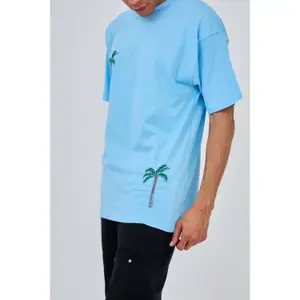 Oversize besticktes T-Shirt Aarhon Paris Palm Tree image-1