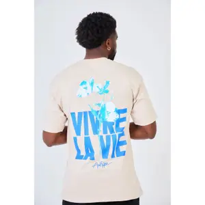 T-shirt oversized estampado Aarhon Paris La Vie image-1