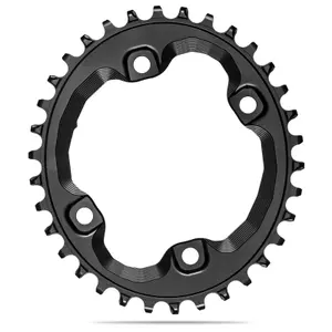 Plateau ovale 4 bras asymétrique en aluminium vis inclus Absolute Black 96 BCD SHIM.XT M8000 34 T image-0