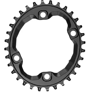 Asymmetrisk 4-armad aluminiumbricka, oval, skruv ingår Absolute Black 96 BCD SH.XT M8000 HG+ 30 T image-0