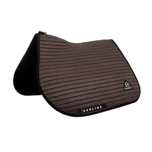 Tapis de selle pour cheval de saut en daim rayé Acavallo image-1