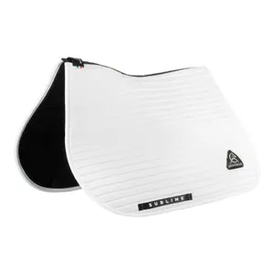 Tapis de selle pour cheval de saut en daim rayé Acavallo image-1