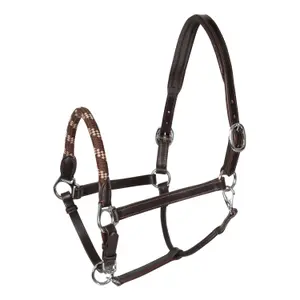 Leather halter for horses Acavallo Ergonomic Pollguard Muserolle image-0