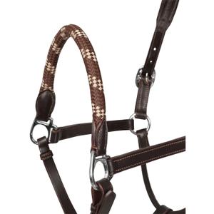 Leather halter for horses Acavallo Ergonomic Pollguard Muserolle image-1