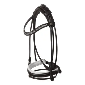 Anatomical soft leather straight noseband bridle Acavallo Iris Stlex
