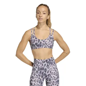 Damen-Sport-BH adidas Optime Workout Leopard Strappy Light image-1