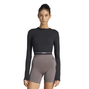 Γυναικείο cropped μπλουζάκι με μακριά μανίκια adidas Hyperglam image-1