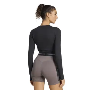 Γυναικείο cropped μπλουζάκι με μακριά μανίκια adidas Hyperglam image-2