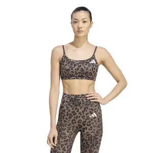 Damen-Sport-BH adidas Optime Essentials 3-Stripes Leopard image-2