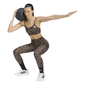 Damen-Sport-BH adidas Optime Essentials 3-Stripes Leopard image-4