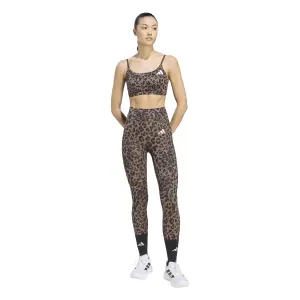 Damen-Sport-BH adidas Optime Essentials 3-Stripes Leopard image-5