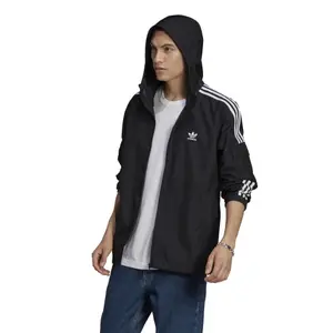 Waterproof jacket with full zipped and 3 stripes adidas Originals Adicolor Classics image-4