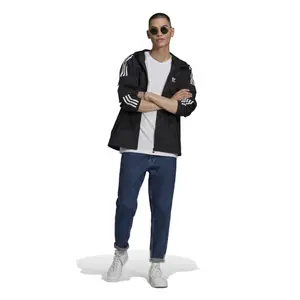 Waterproof jacket with full zipped and 3 stripes adidas Originals Adicolor Classics image-1