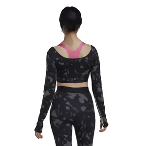 Women's 3-stripes long-sleeved short jersey adidas Hyperglam image-4