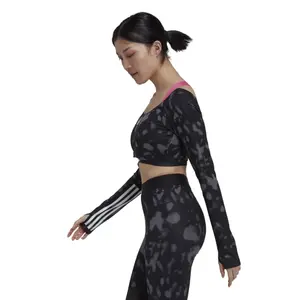 Women's 3-stripes long-sleeved short jersey adidas Hyperglam image-6