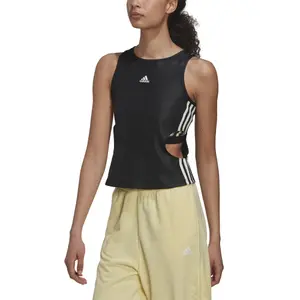 Camiseta de tirantes ajustada con detalle de recorte femenino adidas Hyperglam image-4