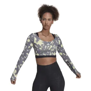 Women's 3-stripes long-sleeved short jersey adidas Hyperglam image-1