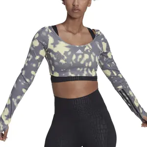 Women's 3-stripes long-sleeved short jersey adidas Hyperglam image-4